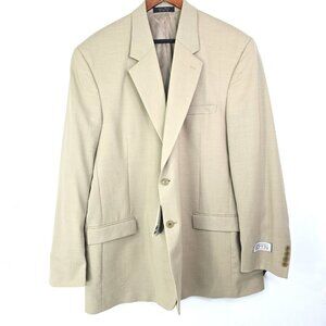 NWT Vintage Gianfranco Ruffini Khaki Tan Worsted Wool Two Button BLazer 48L